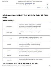 AP Gov AP Classroom Unit 1 MCQ. . Ap gov unit 1 quizlet